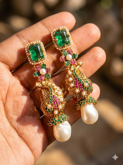 Azure Luxe Baroque Drop Earrings