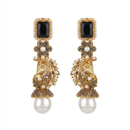 Azure Luxe Baroque Drop Earrings