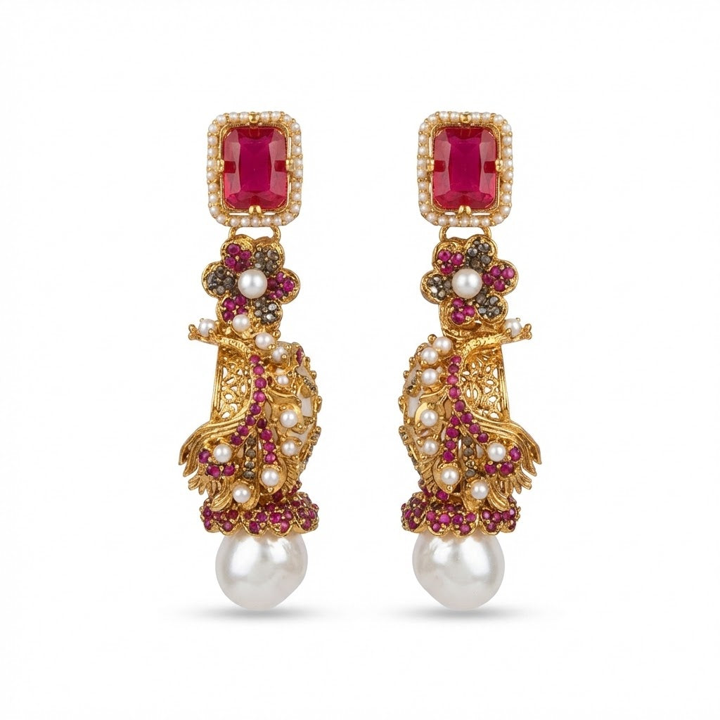 Azure Luxe Baroque Drop Earrings