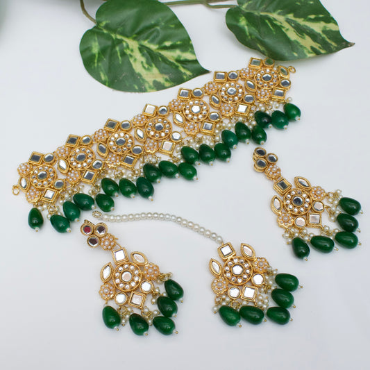 Neeti Kundan Set, gold plated jewellery set