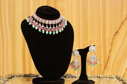 Rhodium Plated Choker Set